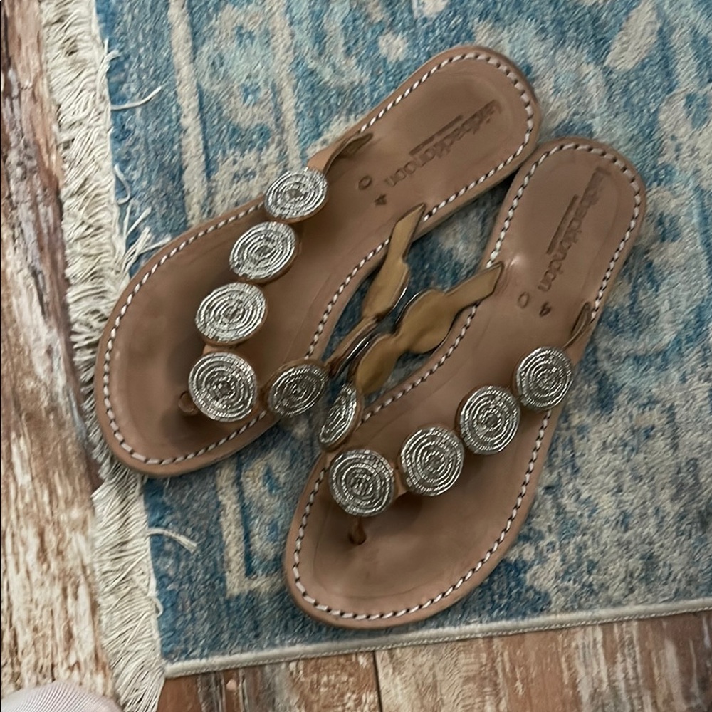 Women's beaded Sandals with Silver Accents